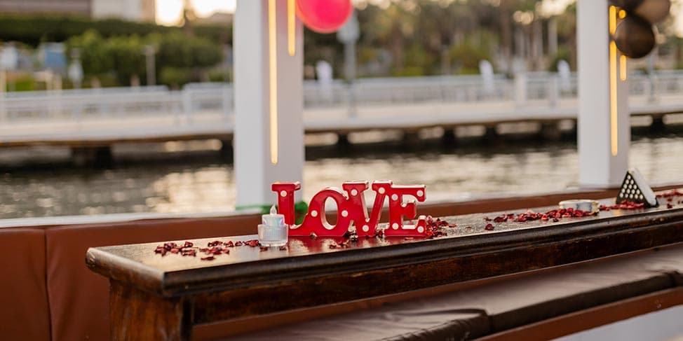 Couple Boat with Love Decoration Cruise.